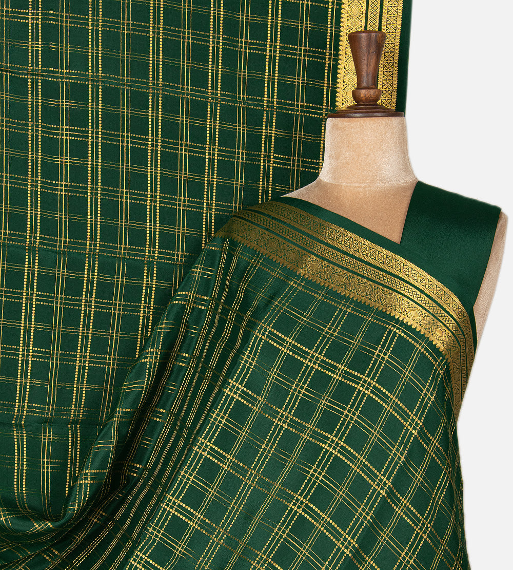 Green Mysore Crepe Saree