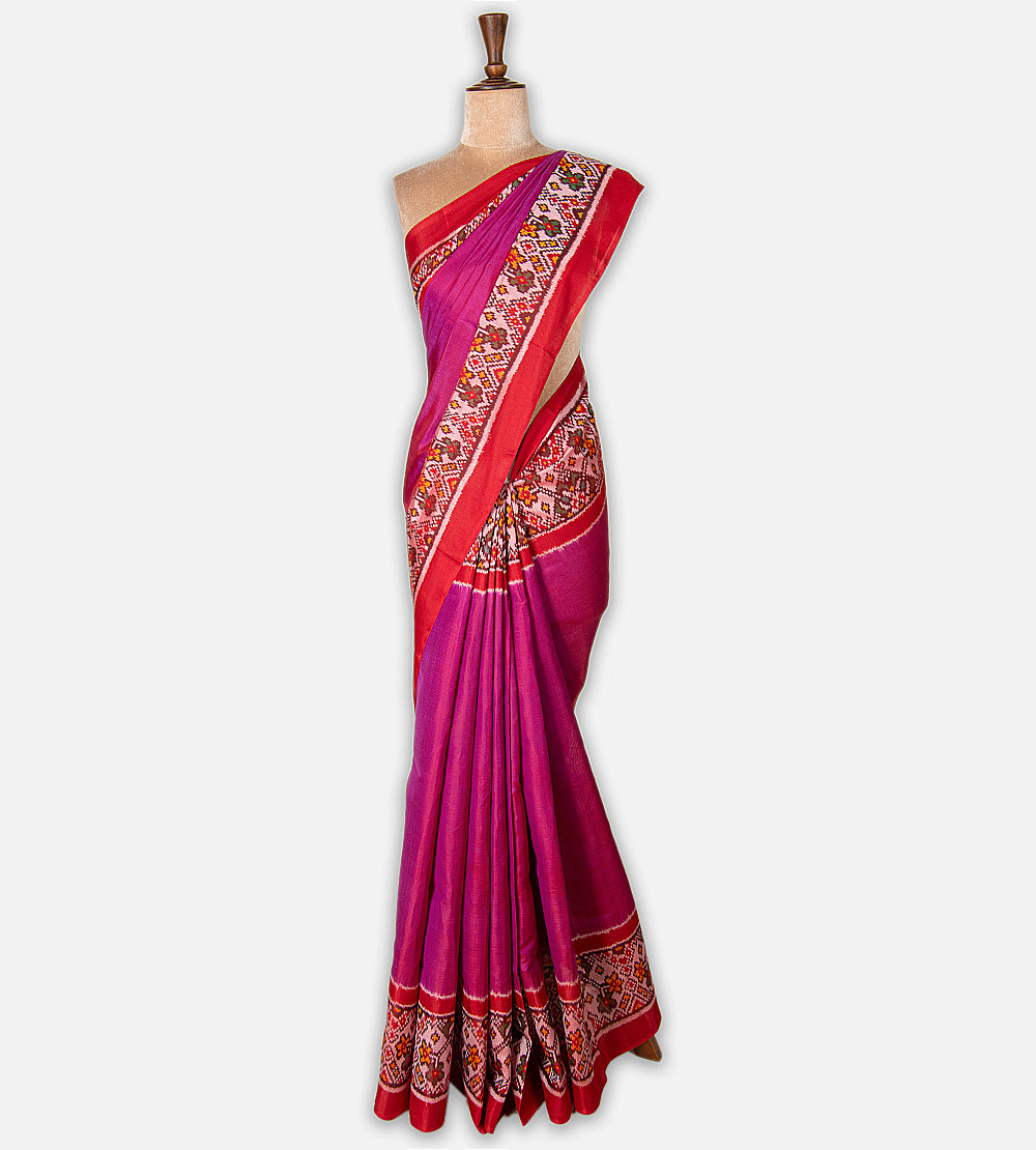 Pink Patola Silk Saree
