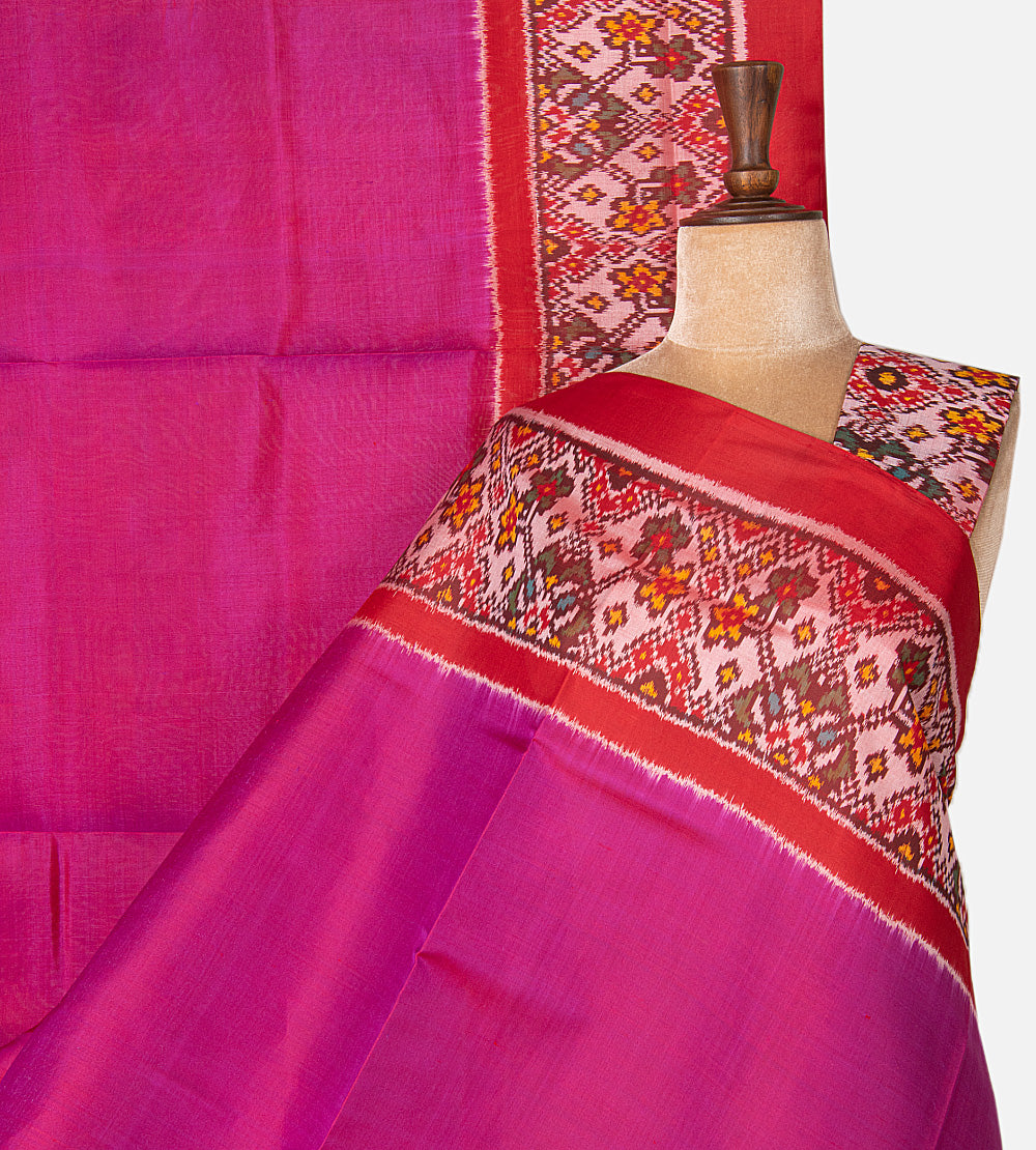 Pink Patola Silk Saree
