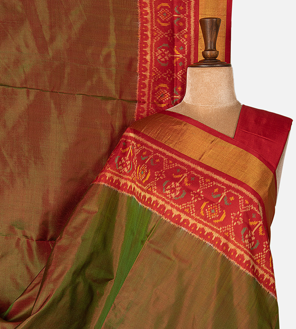 Green Ikkat Silk Saree