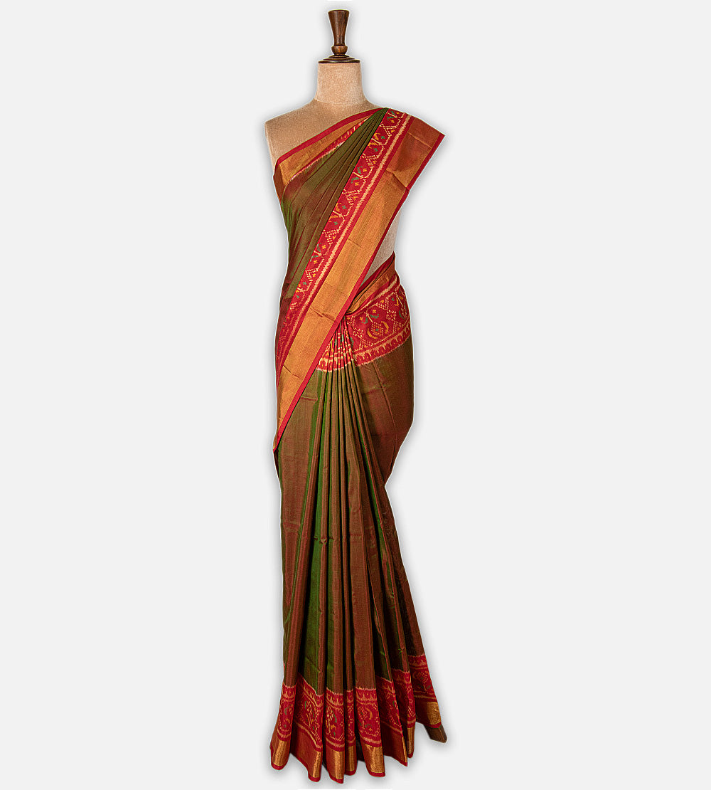 Green Ikkat Silk Saree