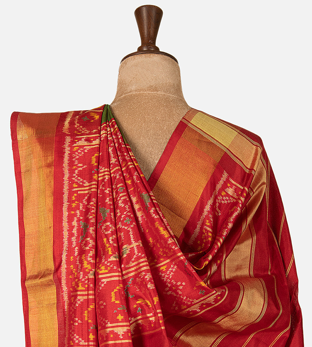 Green Ikkat Silk Saree