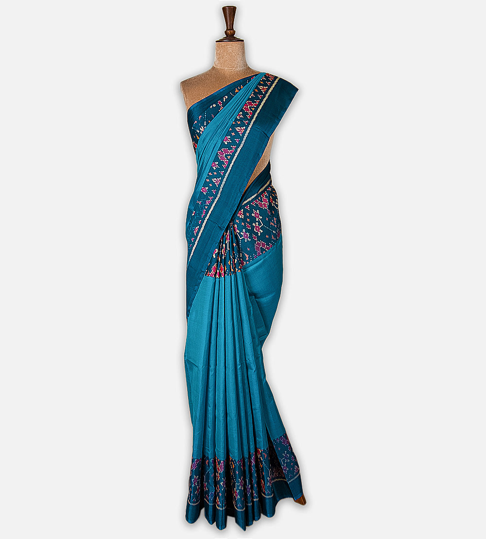 Blue Patola Silk Saree