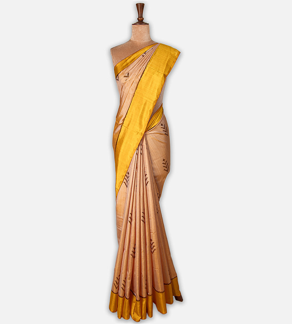 Peach Patola Silk Saree
