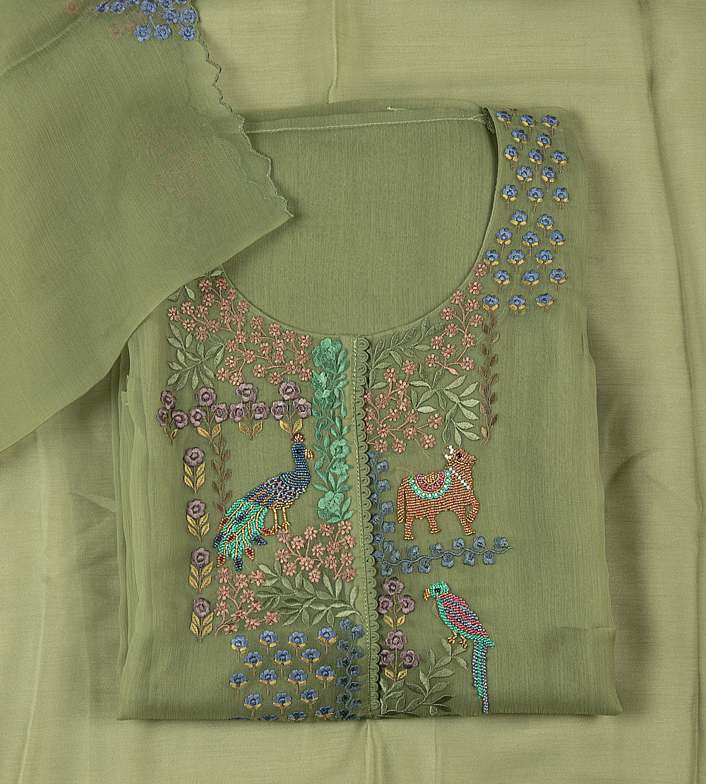 Green Organza Salwar