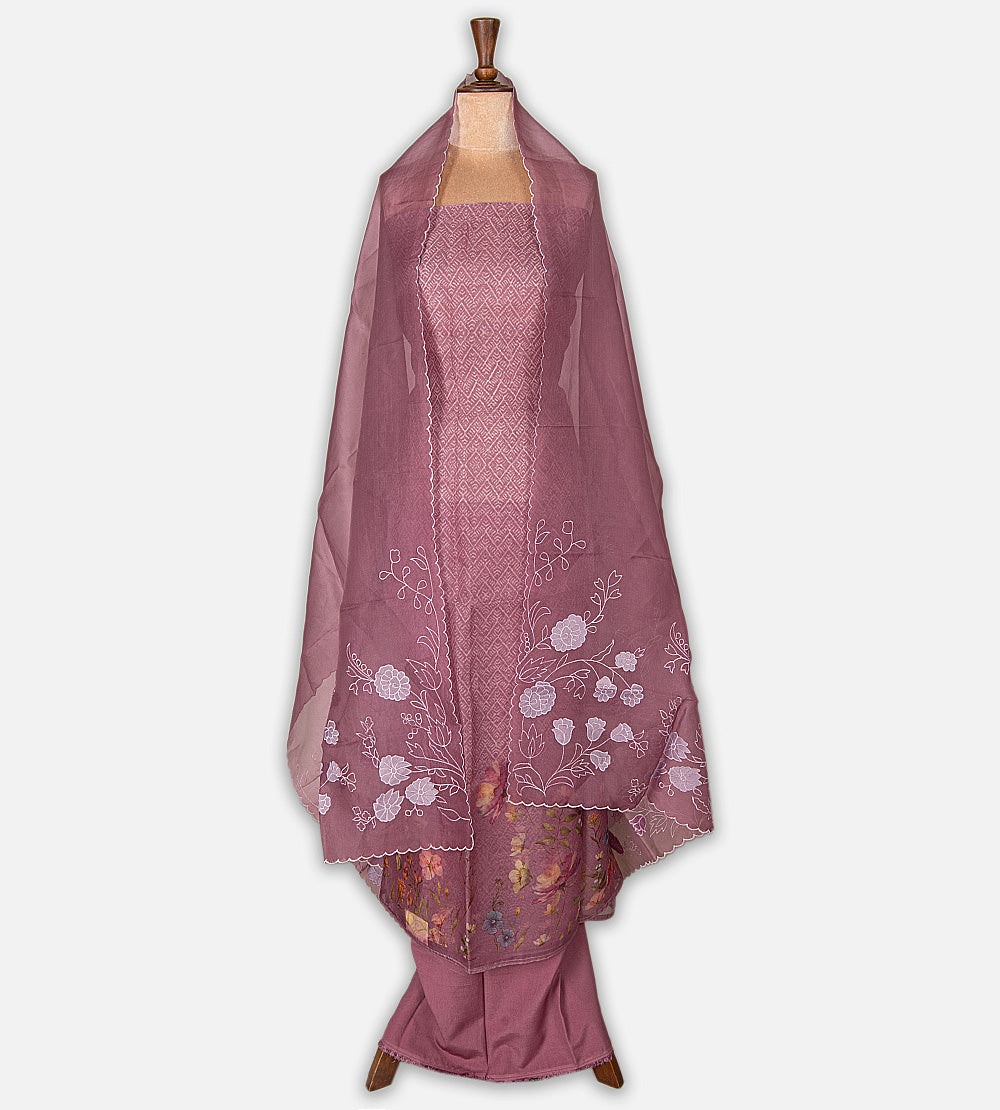 Muted Plum Pink Organza Salwar