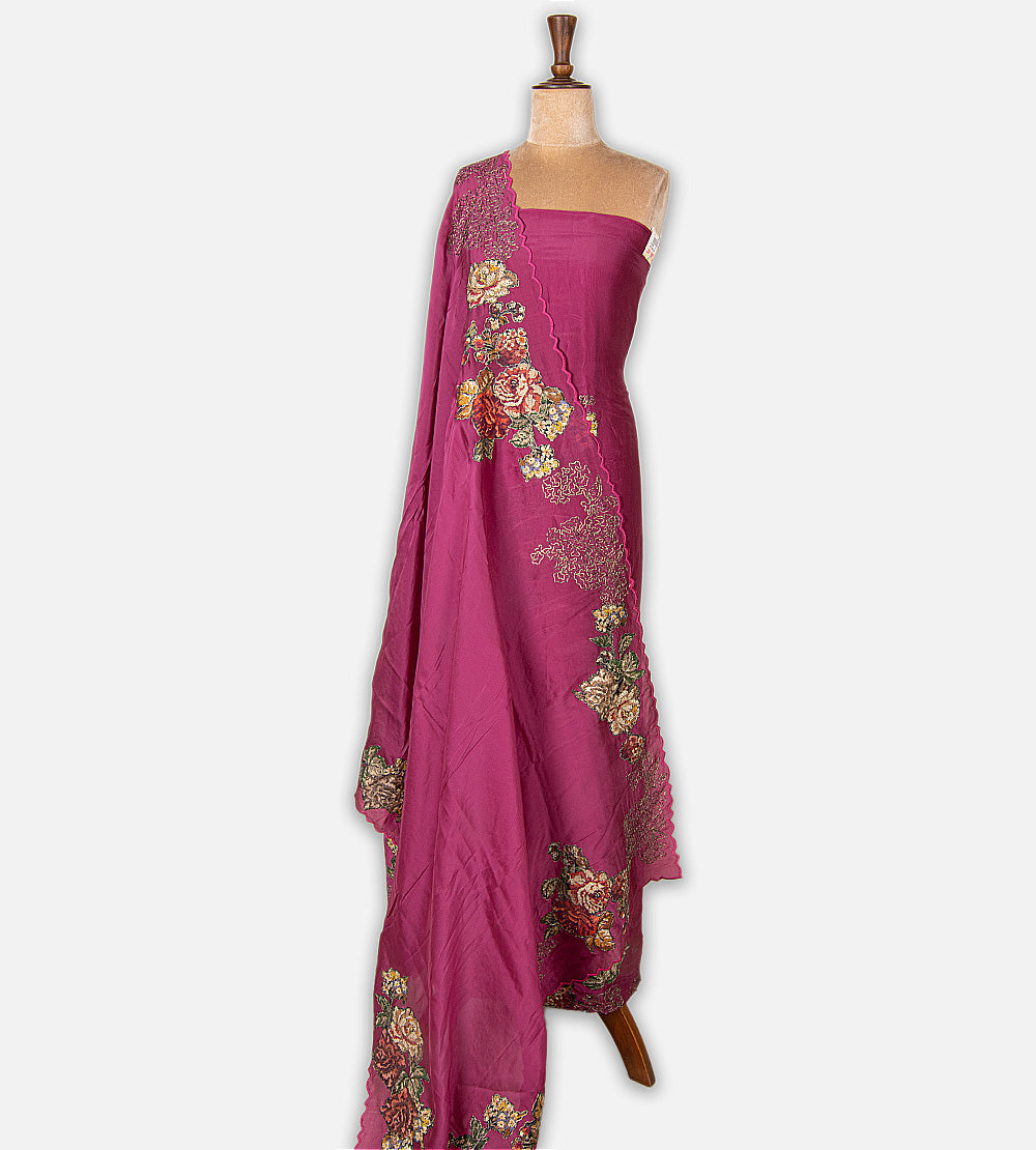 Pink Satin Crepe Salwar