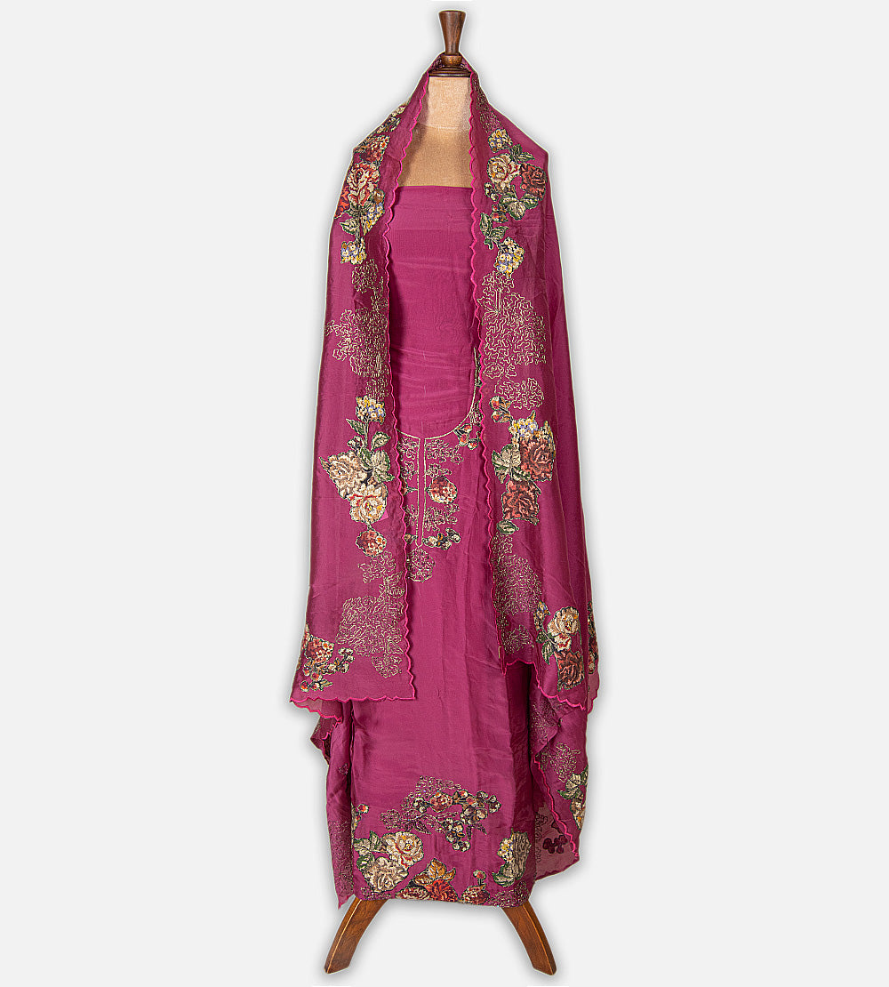 Pink Satin Crepe Salwar