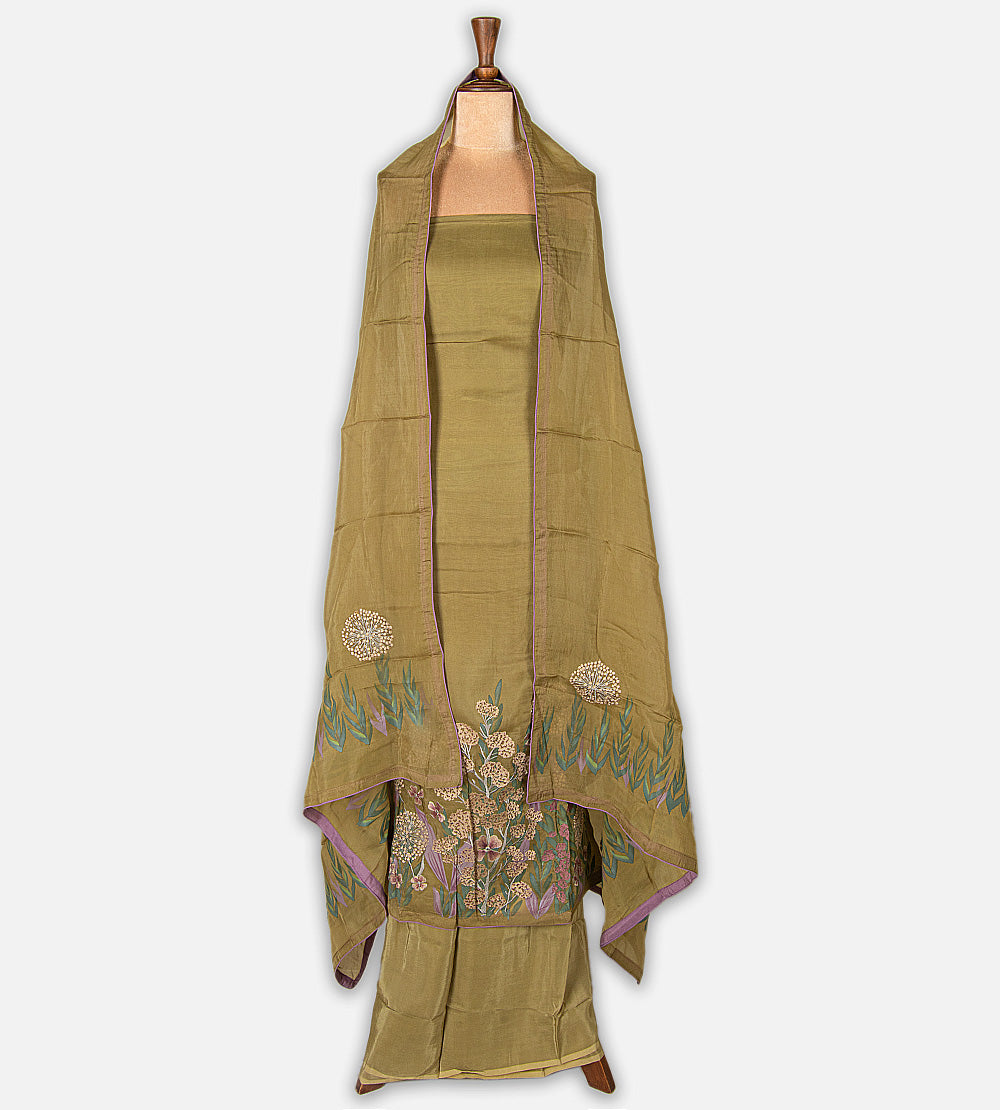 Olive Green Organza Salwar