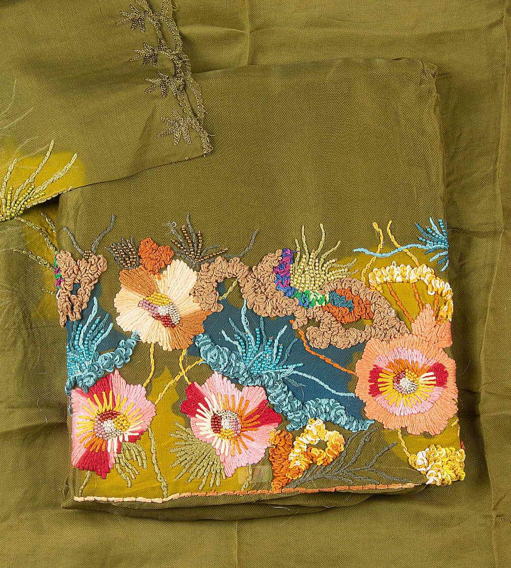 Olive Green Organza Salwar