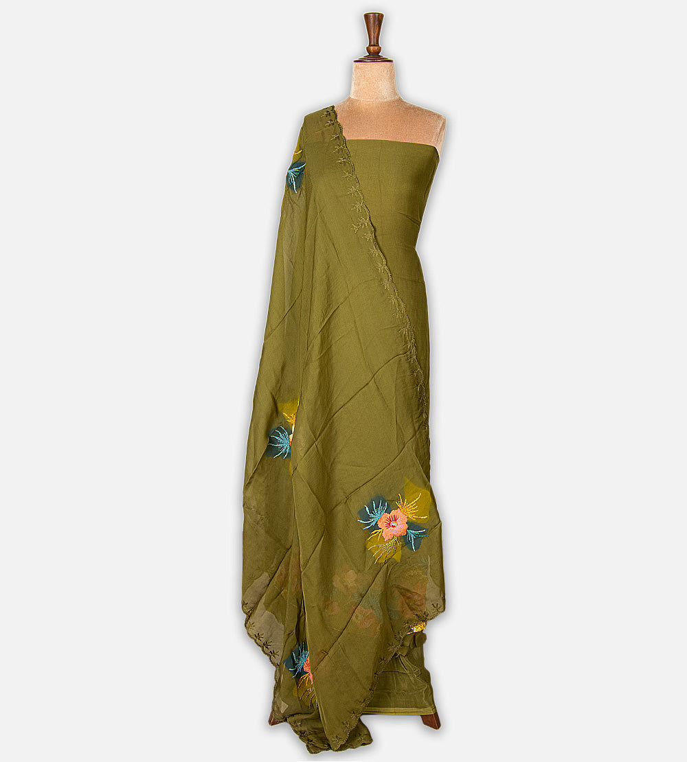 Olive Green Organza Salwar