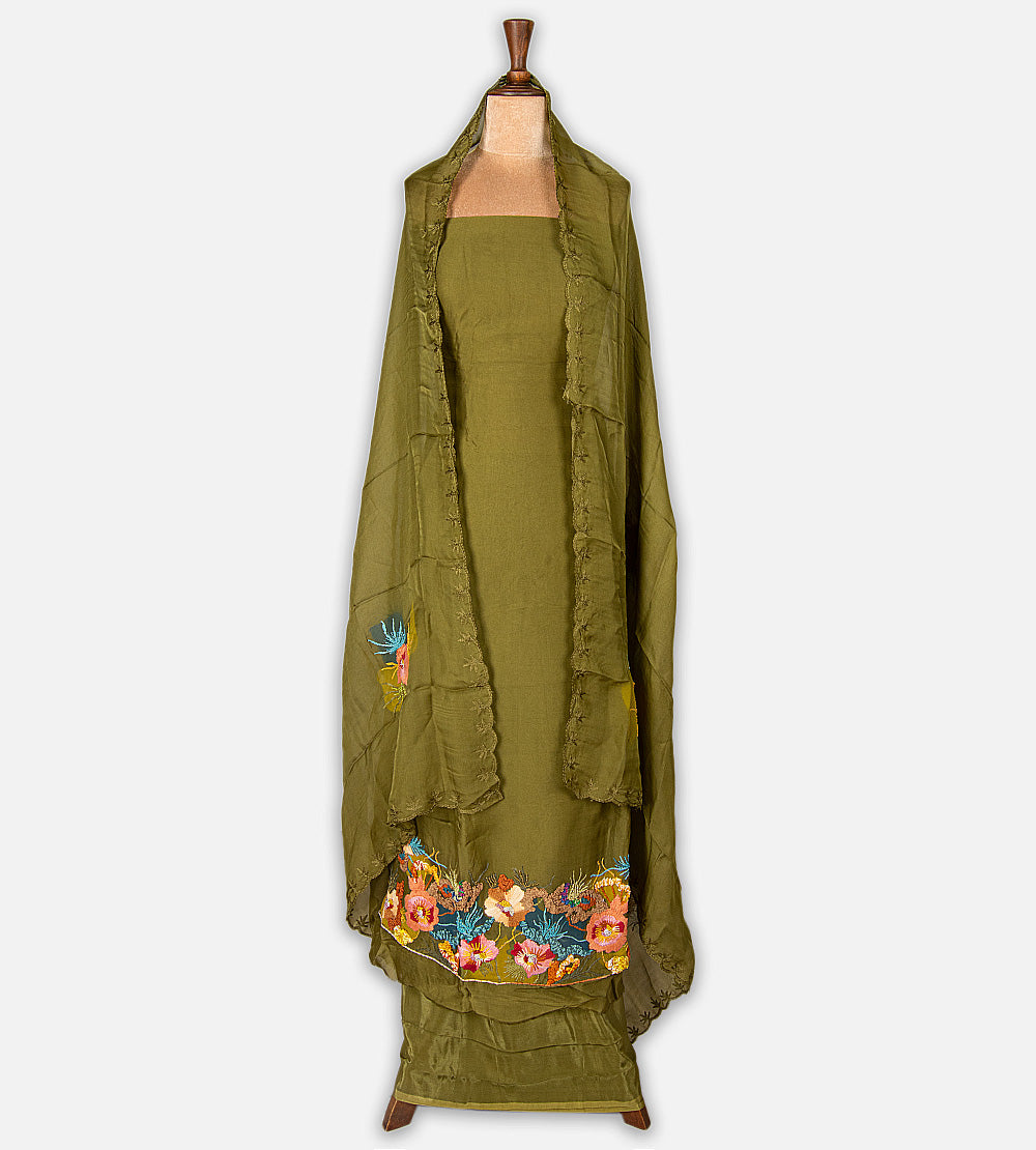 Olive Green Organza Salwar
