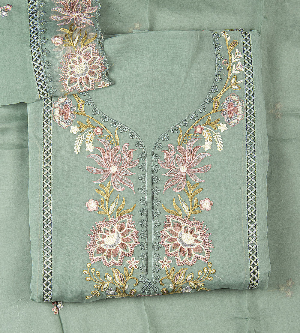 Dusty Blue Organza Salwar