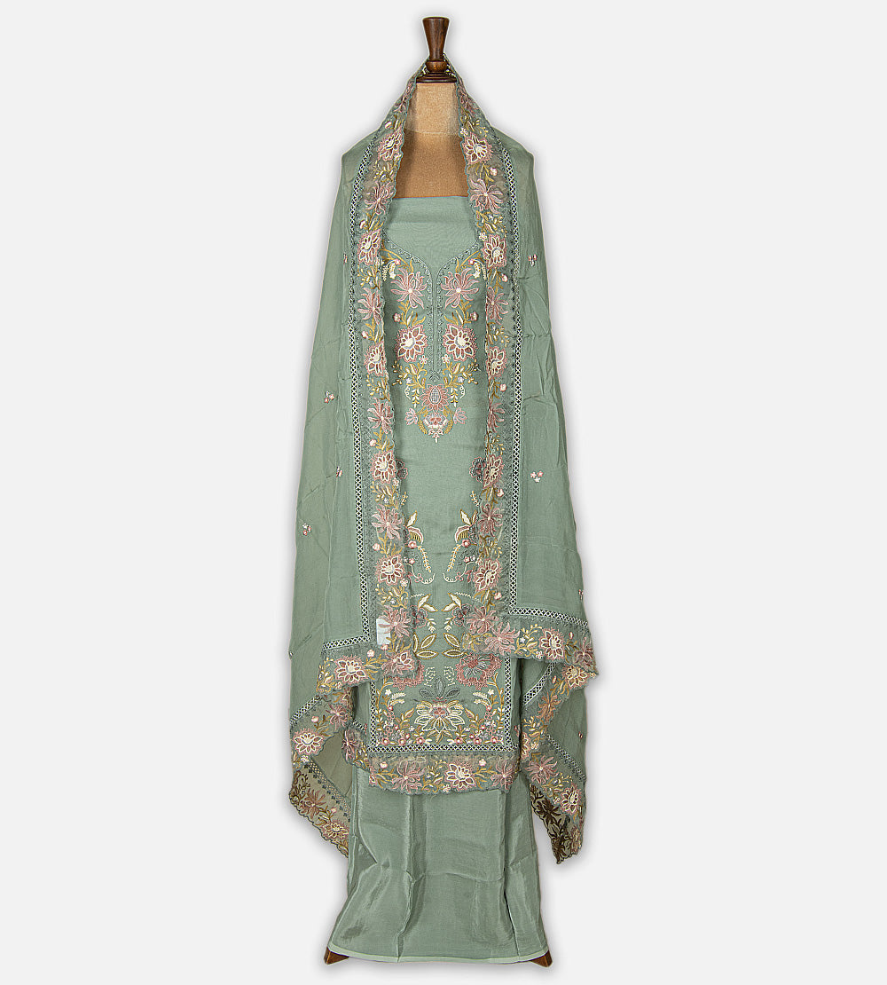 Dusty Blue Organza Salwar