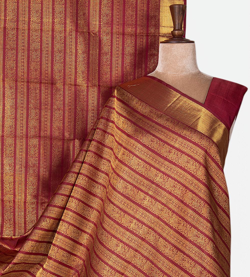 Maroon Kanchipuram Silk Saree