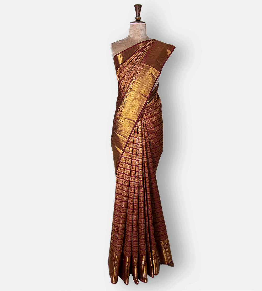 Maroon Kanchipuram Silk Saree