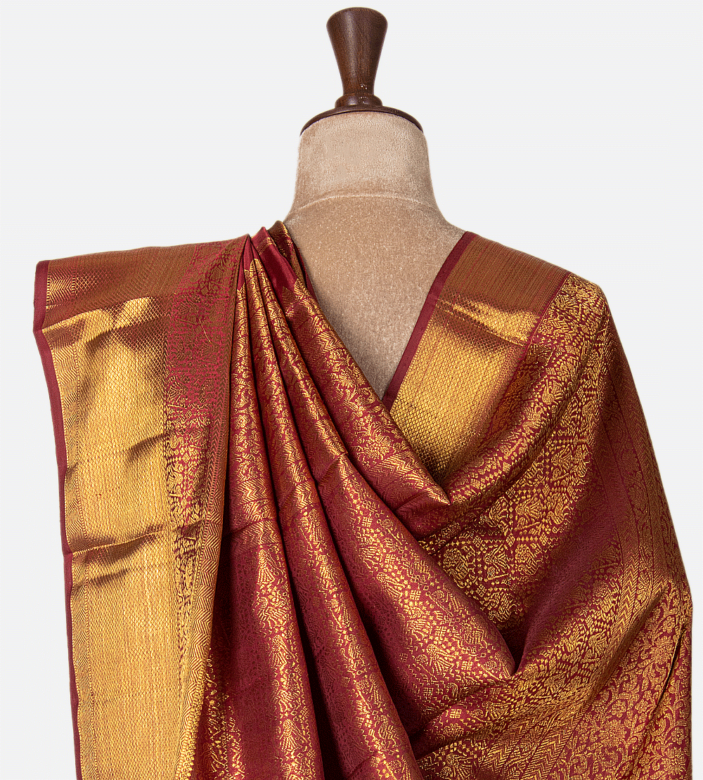 Maroon Kanchipuram Silk Saree