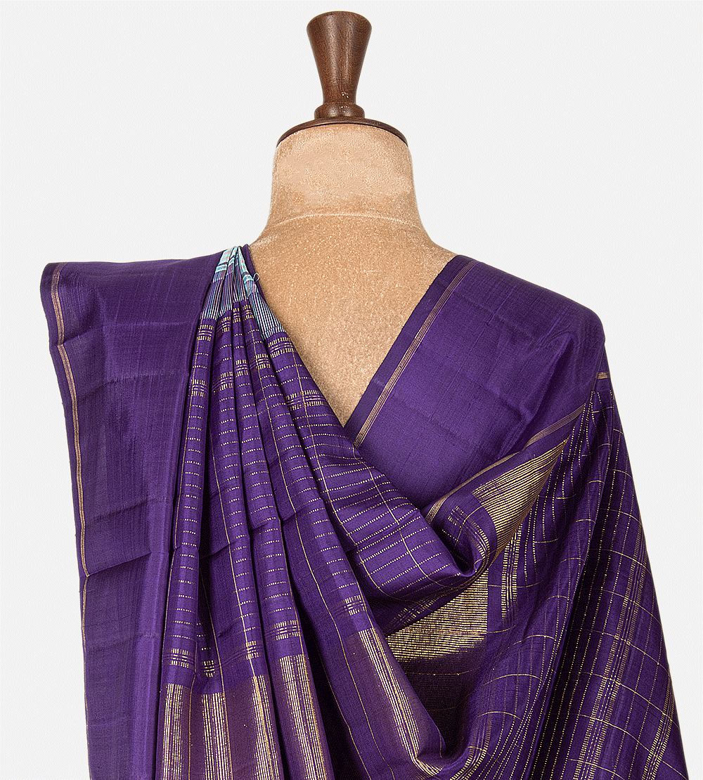 Pastel Blue And Grey Kanchipuram Silk Saree