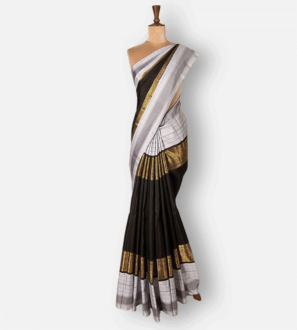 Black Kanchipuram Silk Saree