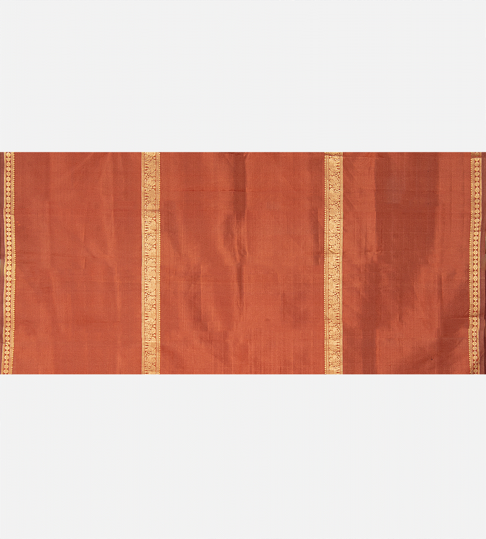 Red Orange Kanchipuram Silk Saree