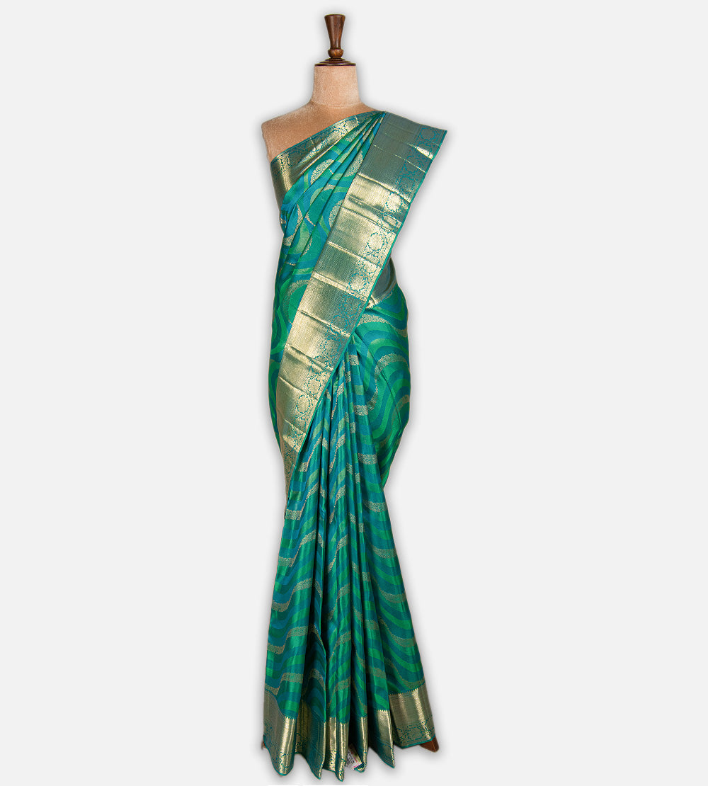 Teal-Green Kanchipuram Silk Saree
