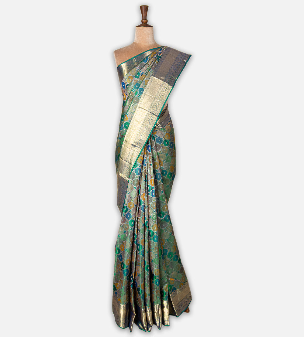 Multicolour Kanchipuram Silk Saree
