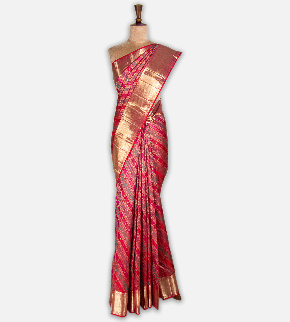 Multicolour Kanchipuram Silk Saree
