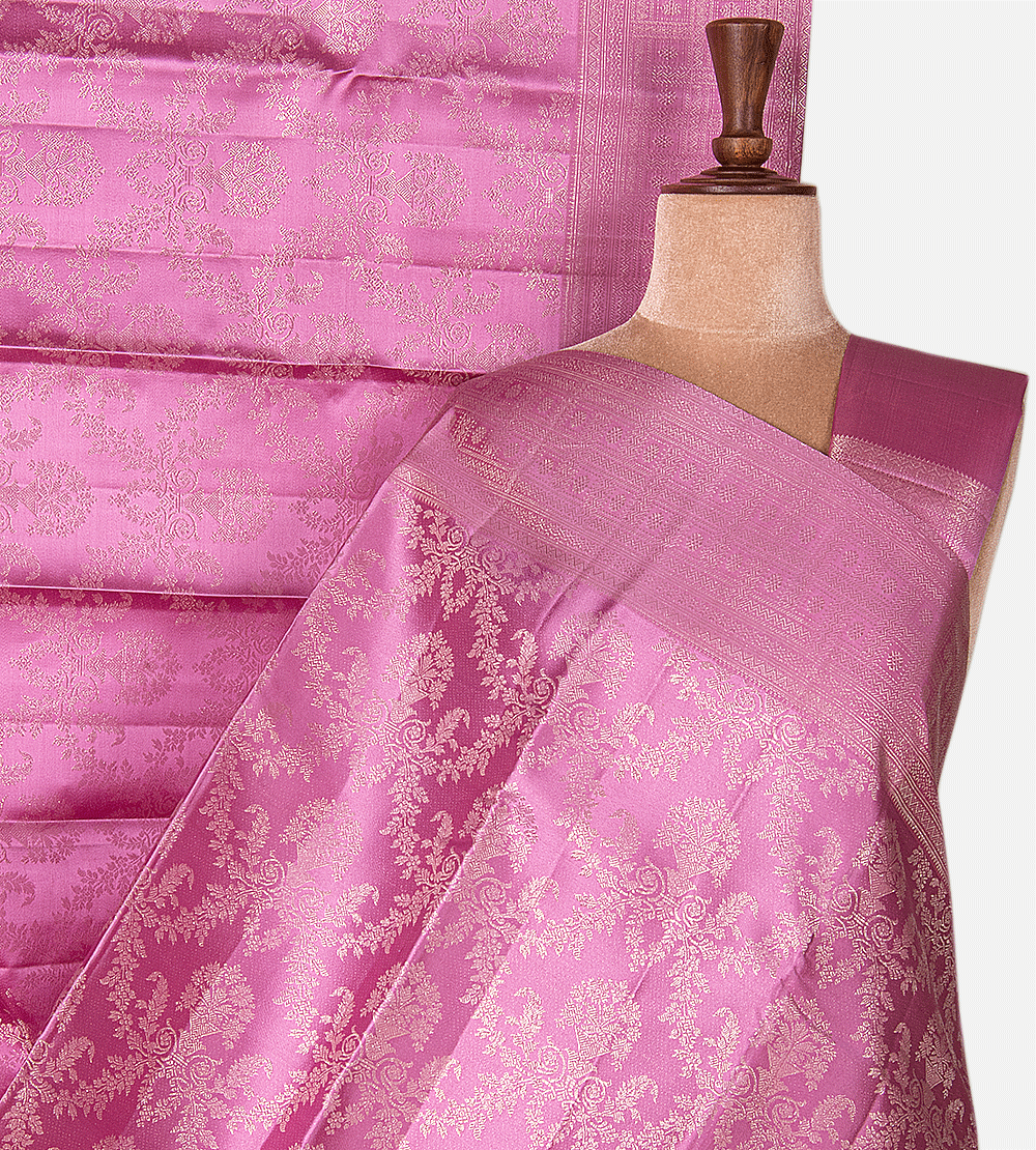 Pink Kanchipuram Silk Saree