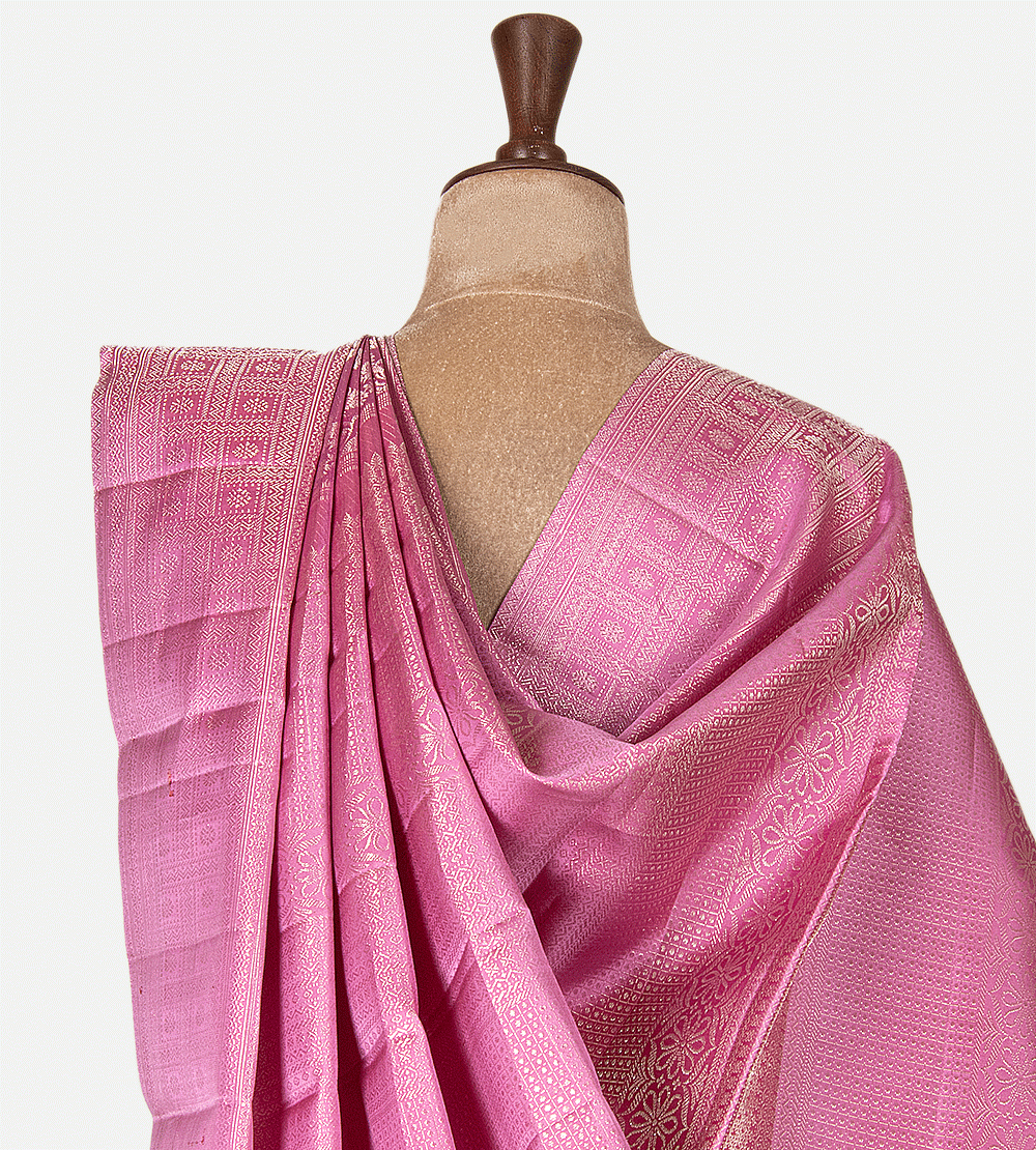 Pink Kanchipuram Silk Saree