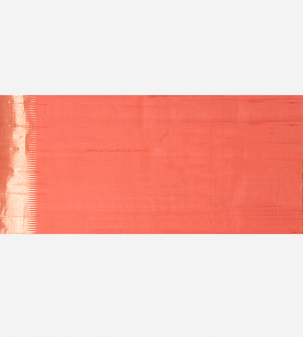 Coral Kanchipuram Silk Saree