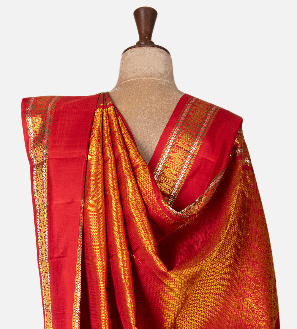 Peacock Blue Kanchipuram Silk Saree