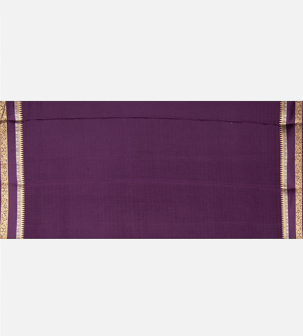 Purple Mysore Crepe Saree