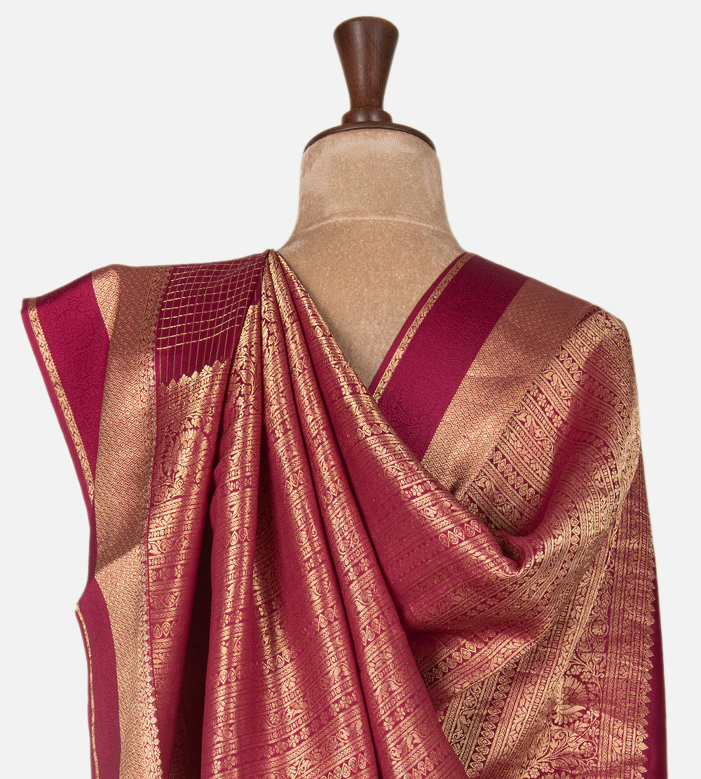 Pink Mysore Crepe Saree