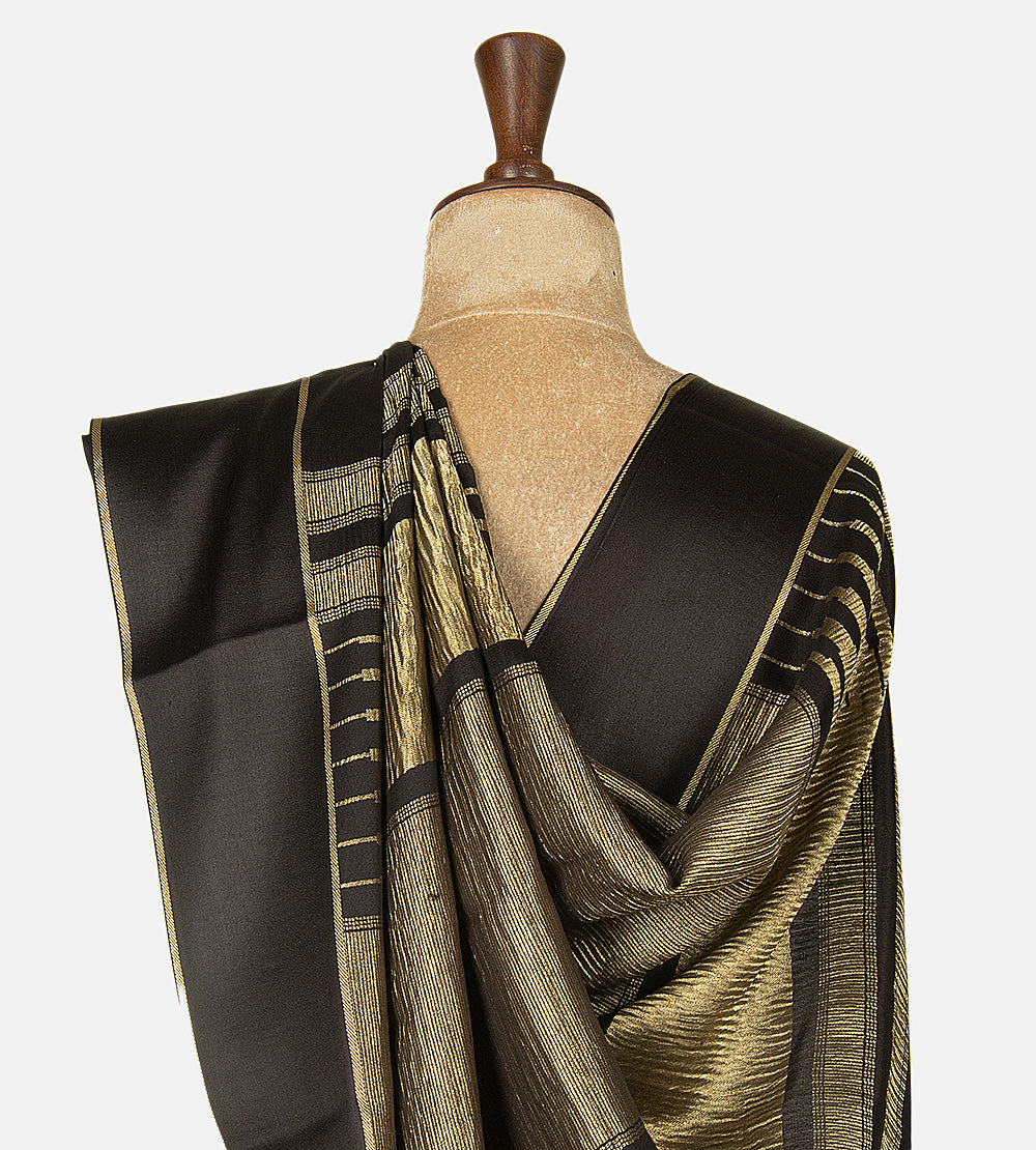 Black Mysore Crepe Saree
