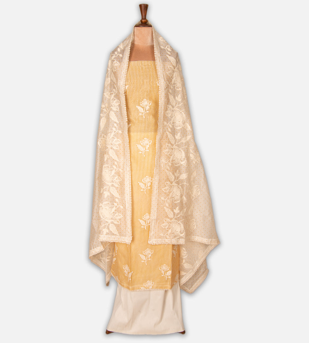 Light Beige Mul Cotton Salwar
