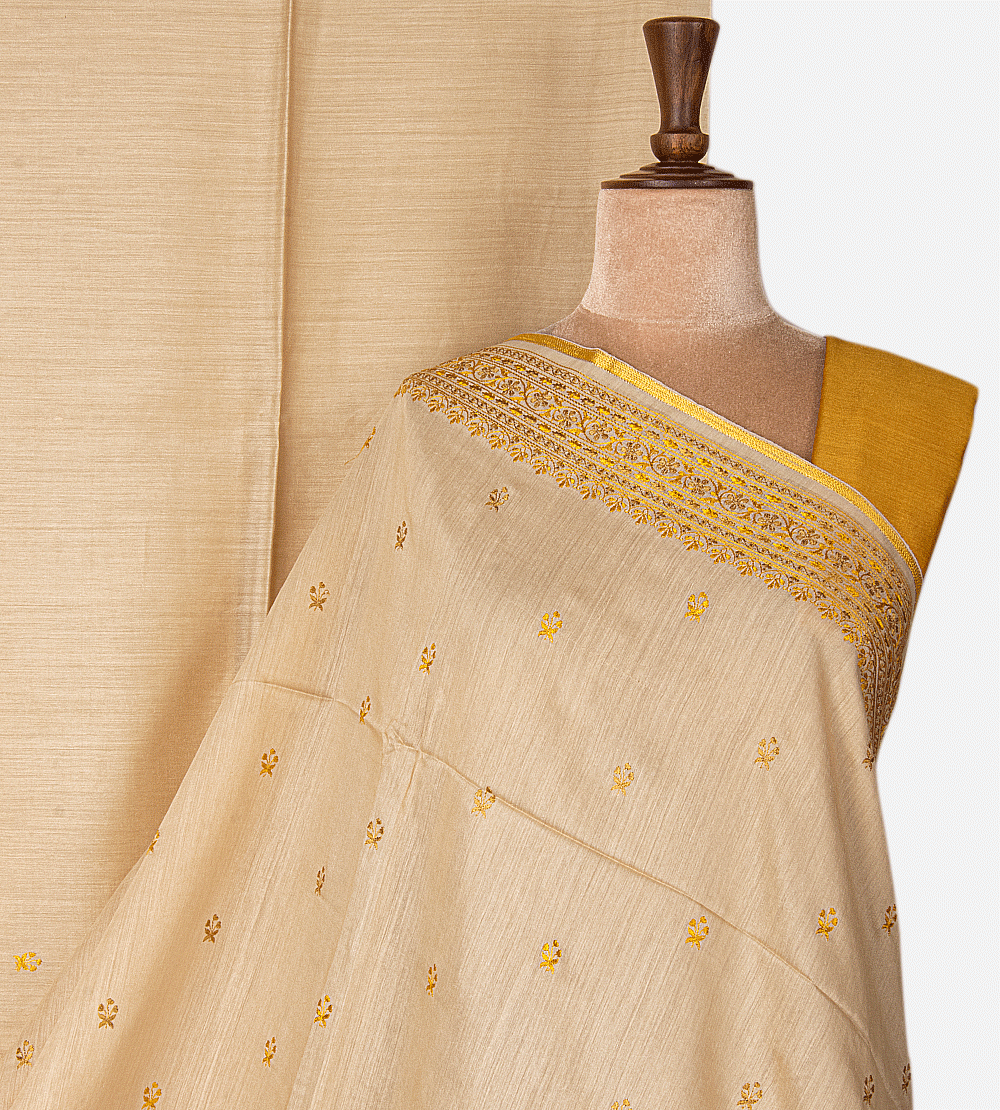 Creme Tussar Saree