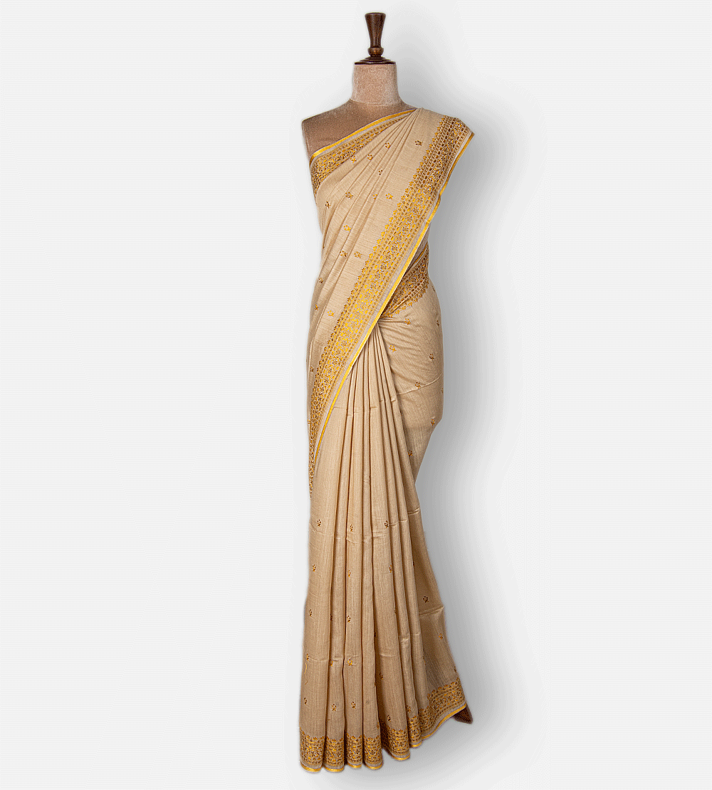 Creme Tussar Saree