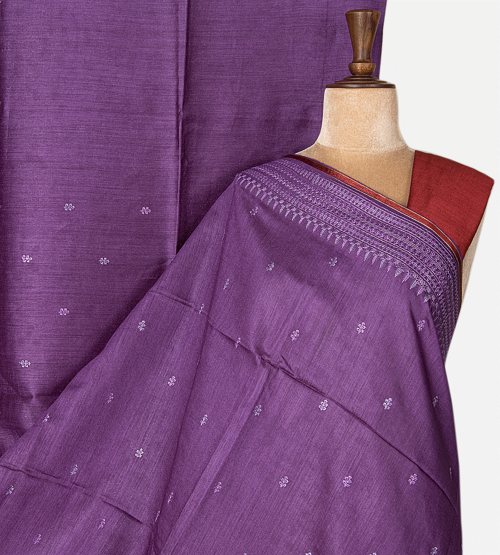 Purple Tussar Saree