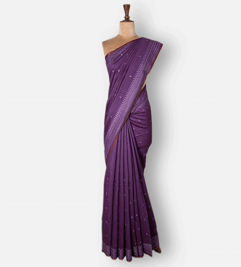 Purple Tussar Saree