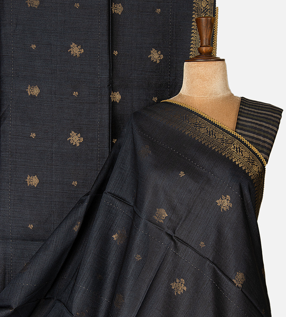 Black Tussar Saree