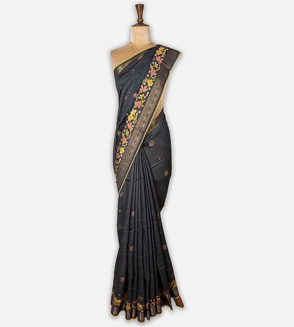 Black Tussar Saree