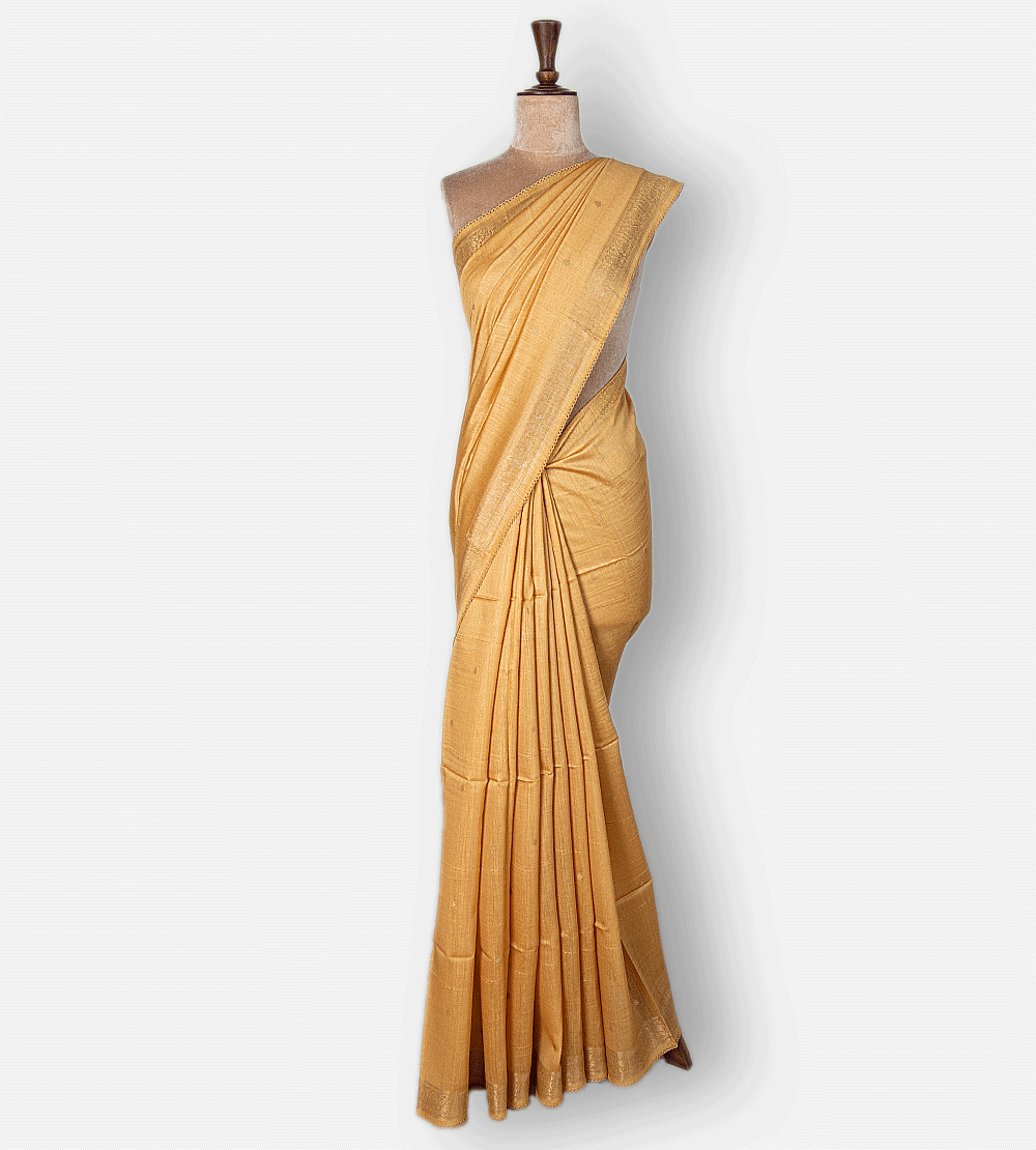 Yellow Tussar Saree