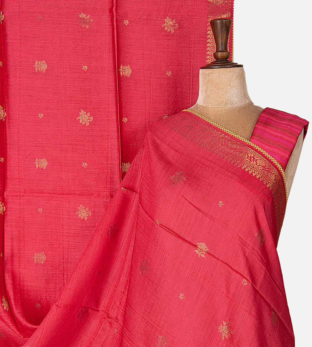 Pink Tussar Saree