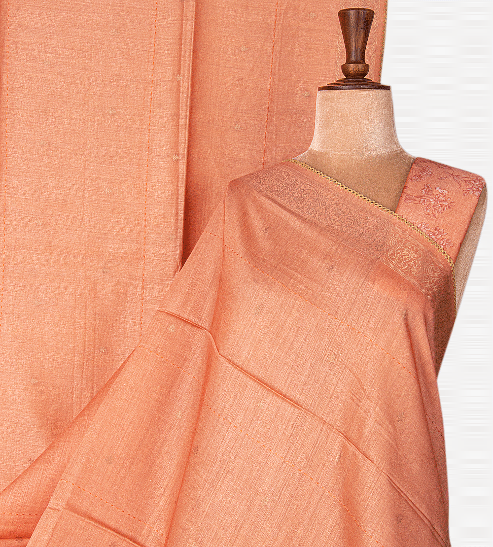 Peach Tussar Saree