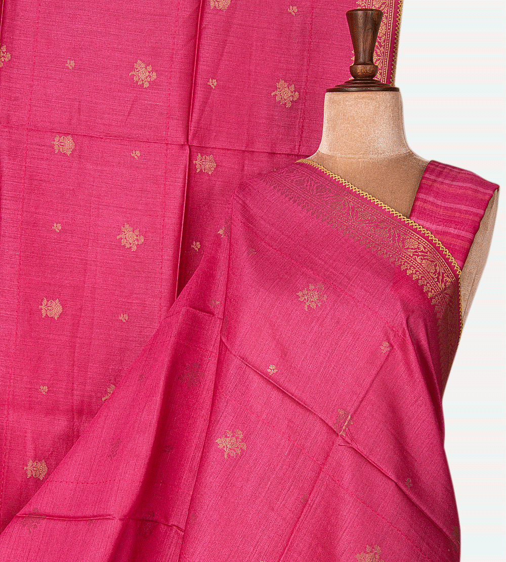 Pink Tussar Saree