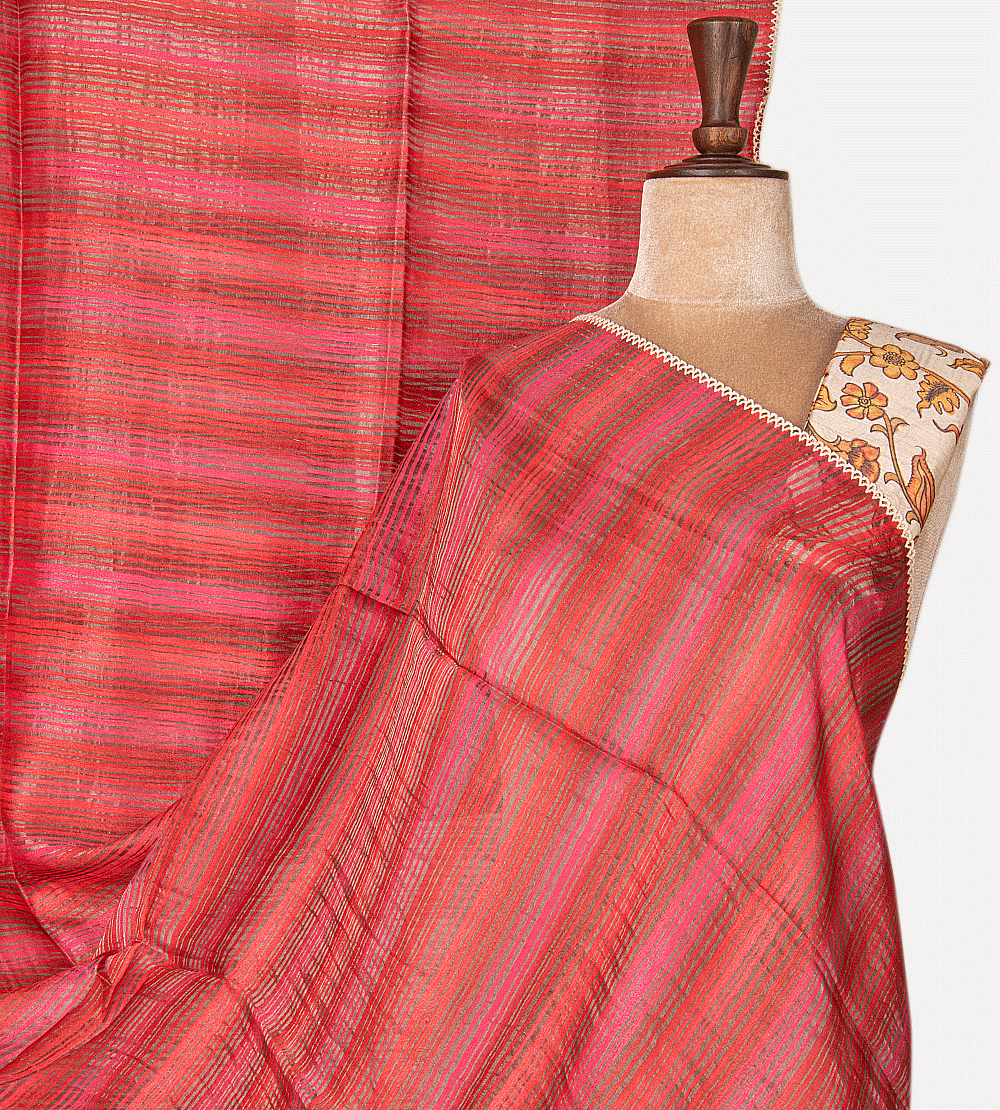 Multicolour Tussar Saree