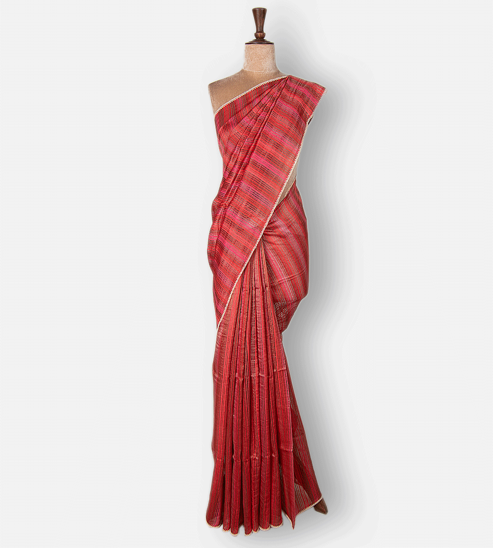 Multicolour Tussar Saree
