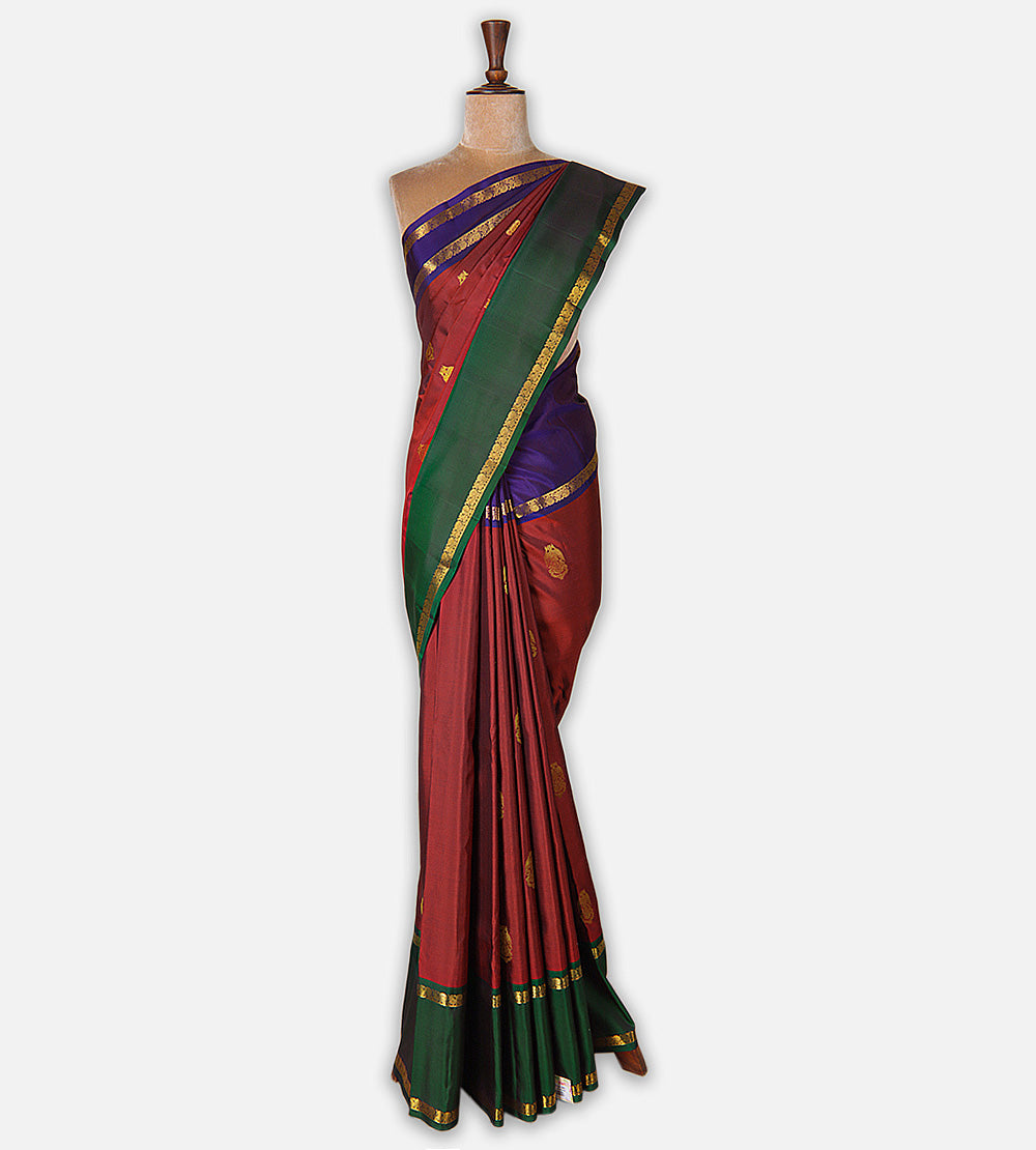 Maroon Kanchipuram Silk Saree