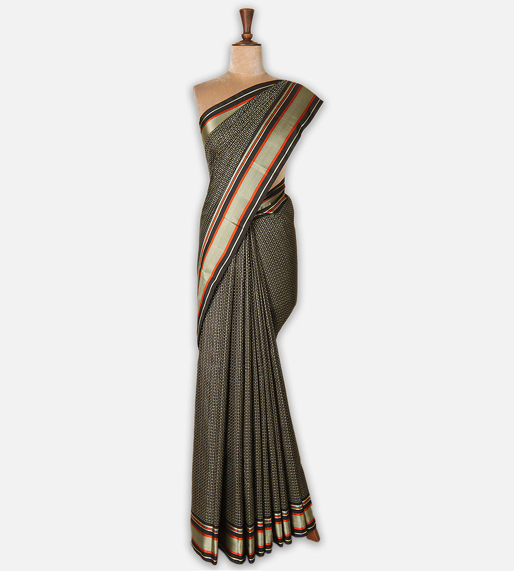 Black Kanchipuram Silk Saree