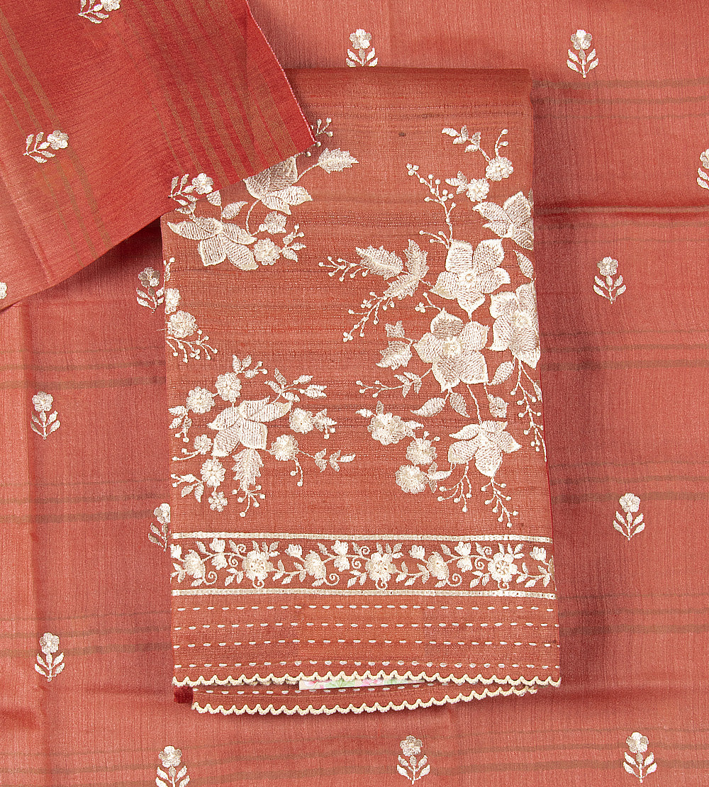Rust Orange Tussar Salwar